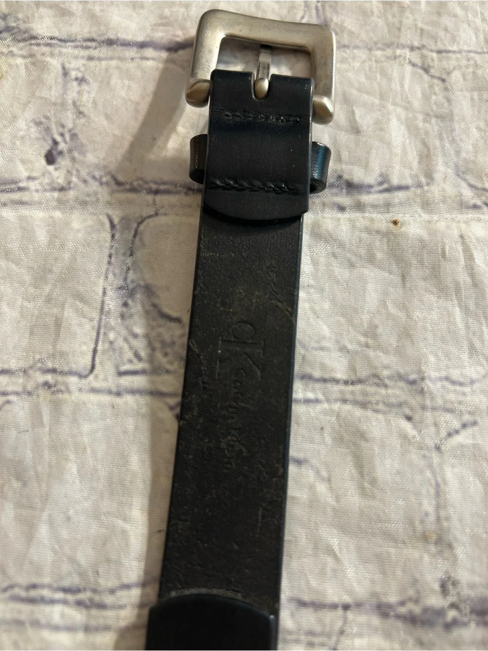 CALVIN KLEIN BLACK LEATHER WITH SILVER TONE CHAIN LINKS & TURQUOISE SILVER BELTS